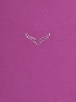 T-Shirt mit Kristallsteinen Fuchsia