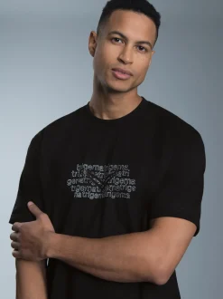 T-Shirt mit Logo-Print Schwarz