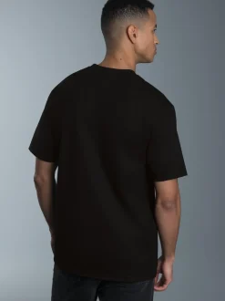T-Shirt mit Logo-Print Schwarz
