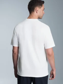 T-Shirt mit Logo-Print Weiss