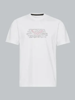 T-Shirt mit Logo-Print Weiss