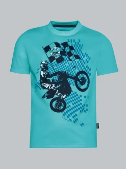 T-Shirt mit lässigem Motocross-Print Mint