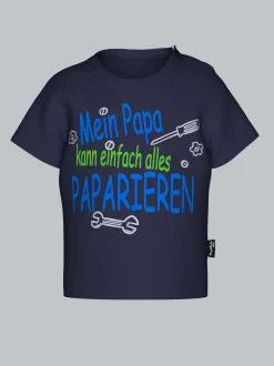 T-Shirt mit lustigem Spruch-Print Navy