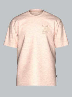 T-Shirt mit modischem Printmotiv Sand-melange