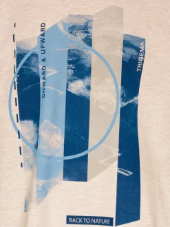 T-Shirt mit modischem Printmotiv Sand-melange
