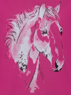 T-Shirt mit niedlichem Pferdemotiv Hibiskus