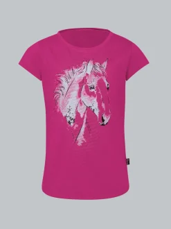T-Shirt mit niedlichem Pferdemotiv Hibiskus
