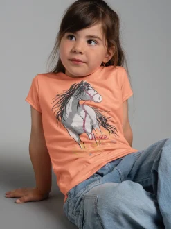 T-Shirt mit Pferd Apricot