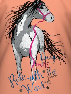 T-Shirt mit Pferd Apricot