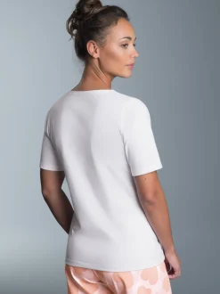 T-Shirt mit süßem Herzchen-Printmotiv Weiss