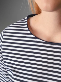 T-Shirt mit Streifenmuster Navy