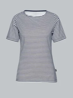 T-Shirt mit Streifenmuster Navy