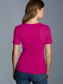 T-Shirt mit Swarovski® Kristallen Magenta
