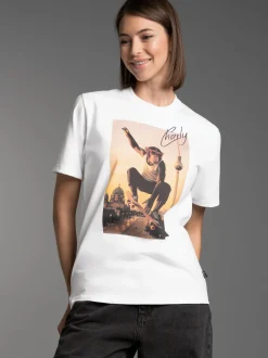 T-Shirt trigema Affe Charly Skateboard Weiss