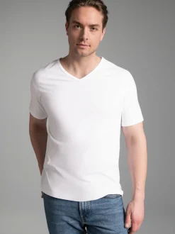 V-Shirt aus 100% Biobaumwolle Weiss-C2C