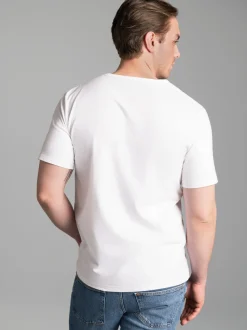 V-Shirt aus 100% Biobaumwolle Weiss-C2C