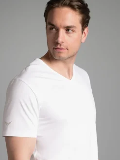 V-Shirt aus 100% Biobaumwolle Weiss-C2C
