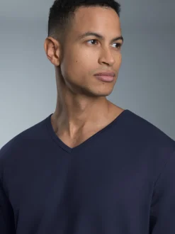 V-Shirt aus 100% Biobaumwolle Navy-C2C
