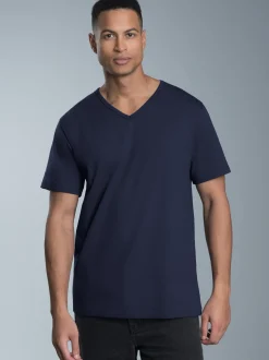 V-Shirt aus 100% Biobaumwolle Navy-C2C