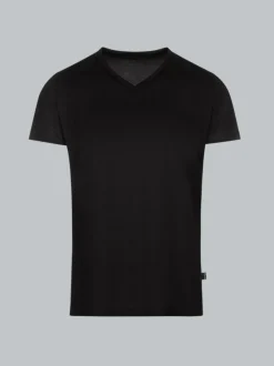 V-Shirt aus 100% Lyocell Schwarz