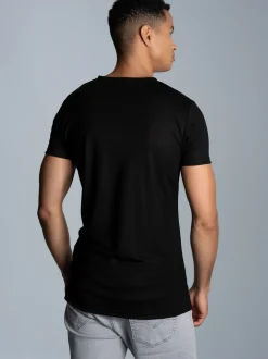 V-Shirt aus 100% Lyocell Schwarz