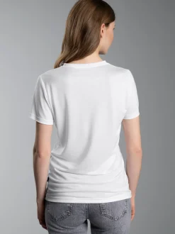V-Shirt aus 100% Lyocell Weiss