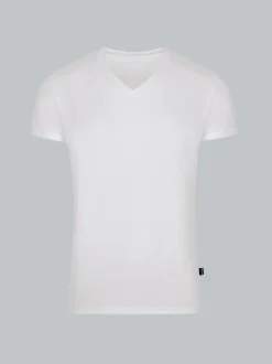 V-Shirt aus 100% Lyocell Weiss