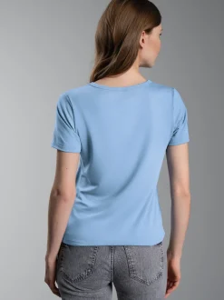 V-Shirt aus Modal Horizont