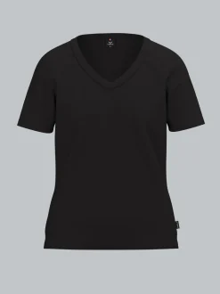 V-Shirt aus Modal Schwarz