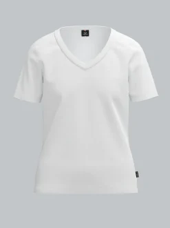 V-Shirt aus Modal Weiss