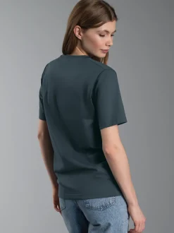 V-Shirt DELUXE Baumwolle Anthrazit
