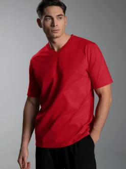 V-Shirt DELUXE Baumwolle Kirsch