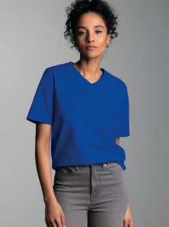 V-Shirt DELUXE Baumwolle Royal