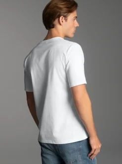 V-Shirt DELUXE Baumwolle Weiss