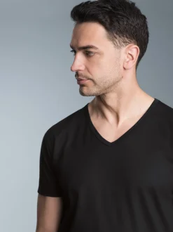 V-Shirt Slim Fit Schwarz