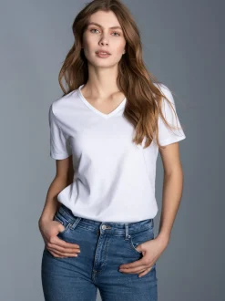 V-Shirt Slim Fit Weiss